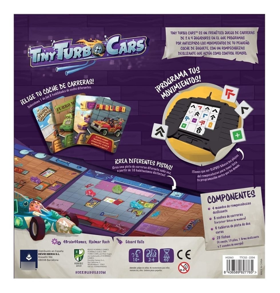 Tiny Turbo Cars Juego De Mesa En Español Devir La Expedición Board Game