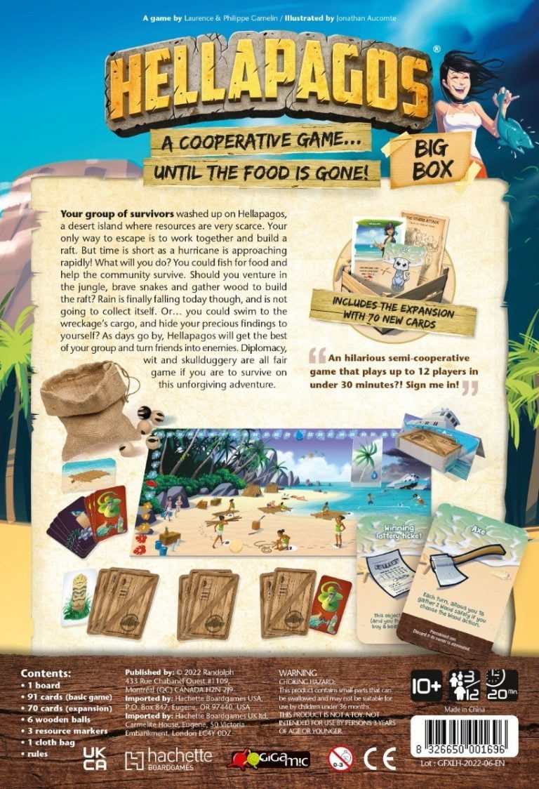 Hellapagos: Big Box - Gioco Cooperativo Da 3 A 12 Giocatori - Età 10+ - Sopravvivenza Su Isola Deserta Con Espansione